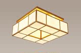 仿古铜色正方形中式吸顶灯 现代新中式客厅灯金色中式吸顶灯定做