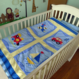 夏季婴儿床上用品三件套件全棉 幼儿园被子三件套床单被套枕套