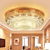 新款玫瑰金led吸顶灯圆形客厅卧室简约现代水晶灯长方形灯具
