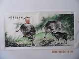 牧童骑牛名画 中国历史名画 三牛图 国画精品山水画字画古玩收藏