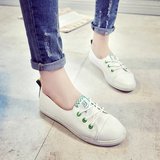 2016夏季新款韩版小白鞋浅口休闲运动鞋板鞋平底单鞋平跟系带女鞋