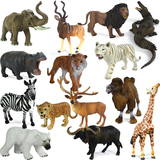 实心仿真动物模型仿真玩具野生动物世界老虎河马长颈鹿象狮子模型