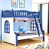 地中海高低床双层床实木儿童床公主1.5米上下铺男孩子母床组合床