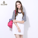 ELAND衣恋16年夏季新品黑白色休闲背带裙EEOW62502S专柜正品