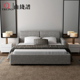 布床布艺床可拆洗 1.8米北欧宜家小户型双人床现代简约实木软体床