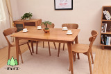 北欧实木餐桌简约现代风格咖啡厅酒店会客厅餐桌餐椅白橡实木餐桌