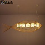 特价新中式吊灯东南亚客厅餐厅个性日式简约艺术灯饰田园创意鱼灯