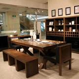 北欧全实木桌椅 复古小户型餐桌 咖啡厅桌椅组合 客厅茶室茶桌椅