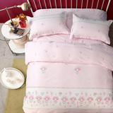 缦色粉色条纹MyMelody女生床上用品可爱美乐蒂四件套卡通纯棉床单