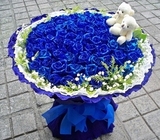 11朵19朵99朵蓝玫瑰蓝色妖姬礼盒花束上海情人节生日订花送花当天