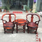 越南红木家具 老挝大红酸枝交趾黄檀 独板同纹牛角椅圈椅老红木