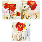 花卉画芯大红花朵牡丹客厅装饰画画芯样板房挂画高清打印壁画