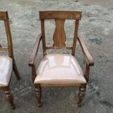 美式家具原木色餐椅简约现代带扶手书椅青岛定制实木家具环球制造