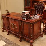 欧式书桌 美式实木高档雕花大老板桌椅组合写字台奢华书房电脑桌