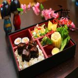 千葉 高档日式便当盒 木纹便当盒商务套餐多格分格寿司塑料快餐盒