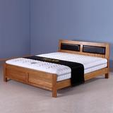 全实木双人床现代卧室婚床真皮金丝柚木1.5米1.8大床特价实木家具
