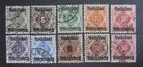 德国符腾堡州邮票1919年加盖 数字普票10全 信销
