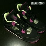 【Minions】Air Jordan4 GS  AJ4黑紫 30周年aj4女黑紫705344-027