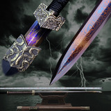 包邮龙泉宝剑八面汉剑花纹钢锰钢龙泉汉剑一体钢硬剑长剑未开刃