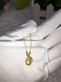 恒之宝黄色南洋金珠吊坠18K金天然海水珍珠彩色珍珠送妈妈正品