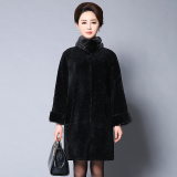 2016新款韩版羊毛皮毛一体女大衣 中长款羊剪绒大码皮草水貂外套