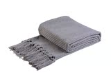 美式简约现代风格床上搭毯沙发搭巾样板房装饰毯羊毛纯色灰色搭毯