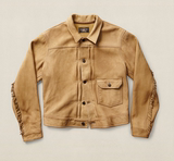 国内现货RRL leather jacket 鹿皮皮衣牛仔夹克款式 L号