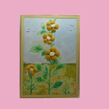 创意田园贝壳画diy手工植物花卉工艺画手绘拼贴简约现代装饰画