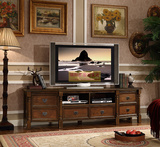 高档古典家具楸木美式电视柜柜简约实木欧式客厅地柜实木电视机