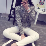 2016春季新款韩版女装圆领毛衣女打底衫混纺套头长袖针织衫线衣