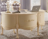 土豪金欧式实木书桌新古典电脑桌美式办公桌简约写字台奢华书桌椅
