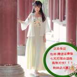 2016夏修身手绘 日常汉服改良 复古中国风女装连衣裙拼接吊带长裙