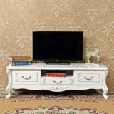 新款欧式奢华描金描银电视柜 客厅卧室实木白色电视柜 现代小户型