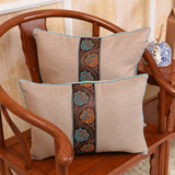 布唯美特价中式麻料客厅沙发抱枕床品软包背红木椅子靠垫含芯定制