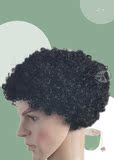 2016时尚女常温丝蓬松黑色卷毛黑人非洲猛男舞会搞笑空气整顶假发