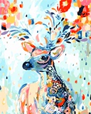 diy数字油画包邮特价手绘风景动物客厅数码填色画 40*50 梅花鹿