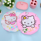 hello kitty韩版可爱卡通浴帽防水加厚粉色猫浴室帽子焗油防尘帽