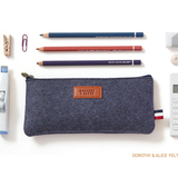 minibus 韩国文具创意气质纯色笔袋 时尚毛毡文具包 化妆刷收纳包