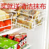 厨房冰箱铁艺抽屉式储物架置物架可伸缩隔板层挂架多用整理收纳架
