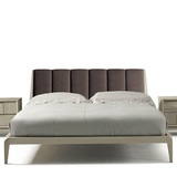 北欧设计原木实木家具1.5米1.8双人床现代时尚皮布软包床厂家直销