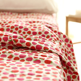 小米馍馍单件纯棉床单日系红色小树莓红莓果子床上用品床笠可订做