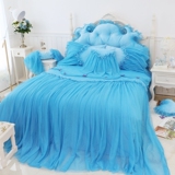 韩版水晶绒公主蕾丝床裙式四件套冬季加厚保暖法莱绒1.8m床上用品