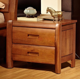 现代中式床头柜实木雕花简约床边柜高档卧室家具储物柜斗柜收纳柜