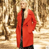 欧洲站秋冬品牌女装修身显瘦大气简约中长款外套羊毛呢子大衣