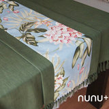 nunu+【包邮】花开半夏。棉麻素雅中式中国风样板间桌布 坐椅套