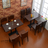 美式咖啡厅西餐厅桌椅组合 甜品奶茶店 小吃店餐饮桌椅 饭店餐桌
