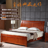 全实木床1.2 1.35 1.8米储物高箱床1.5m双人床橡木床婚床木头木质