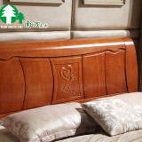简约实木床橡木床1.8米1.5米白色现代中式双人床原木质木头床家具