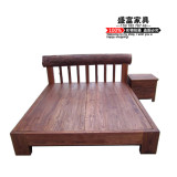 榆木平板床沙发床双人床实木1.5*2米平板床带1床头柜双人床可定做