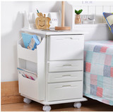床头柜实木简约现代 多功能储物柜可移动儿童 床边柜子卧室收纳柜